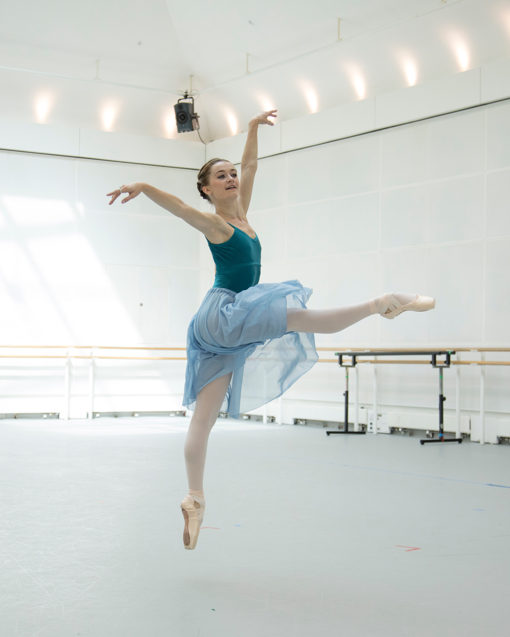 Royal Ballet dancer Anna Rose O'Sullivan in rehearsal. Photo by Andrej Uspenki