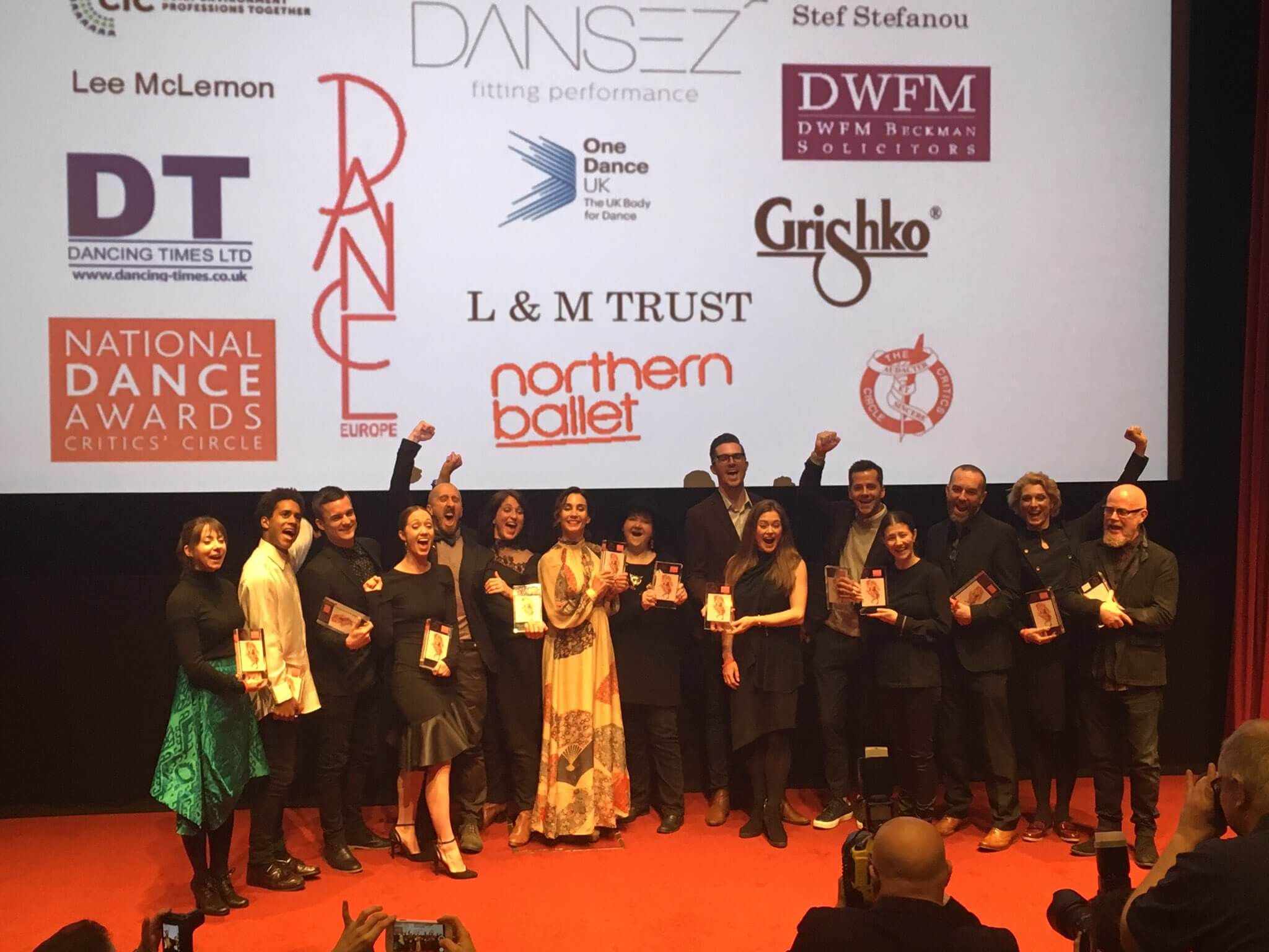 National Dance Awards 2017 winners at the Barbican Centre. Source: Twitter @NatDanceAwards