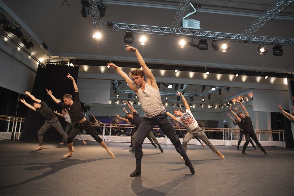 Matthew Ball and members of The Royal Ballet rehearse The Unknown Soldier